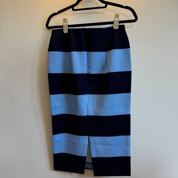 Zara blue and navy striped midi skirt - Picture 6 of 7